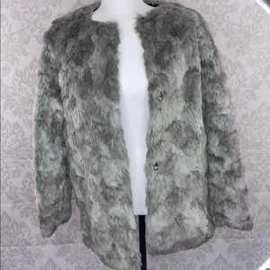 H&M Faux Fur Jacket in Gray